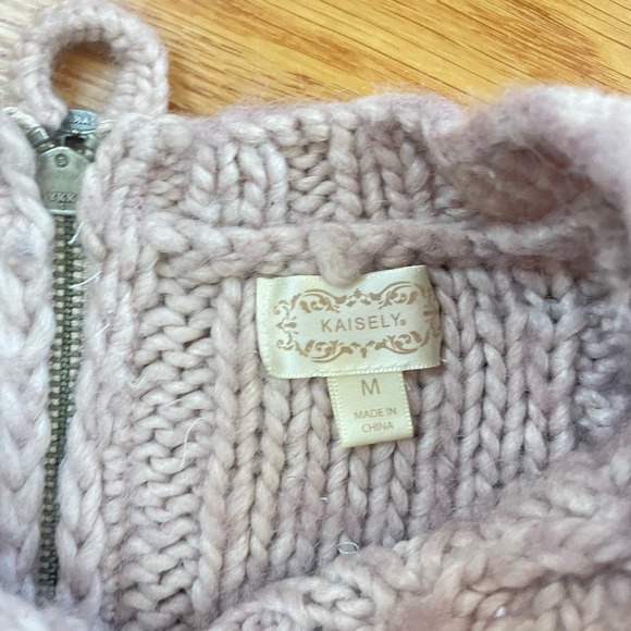 Madam P. Upcycled Cable Pullover Sweater sz.  M #AL - Picture 6 of 14